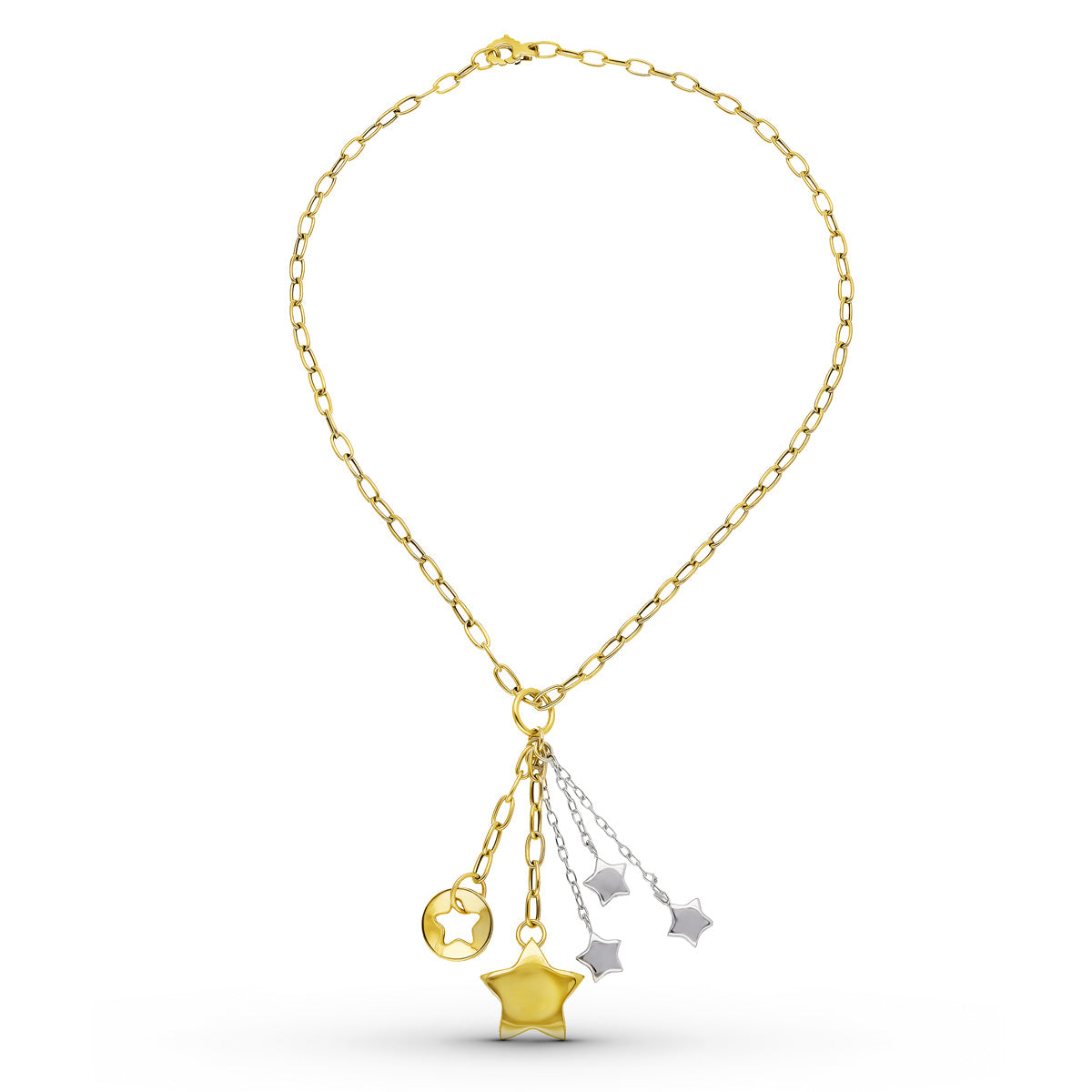 18K GARGANTILLA ORO BICOLOR ESTRELLAS