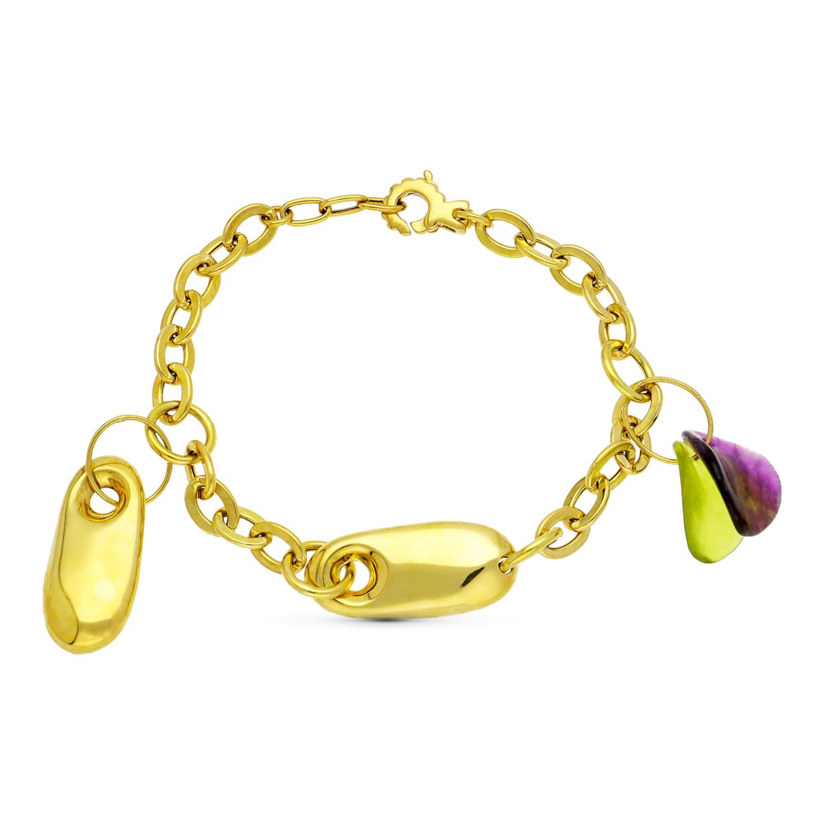 Pulsera Piedra Color Colgante de oro amarillo 18K
