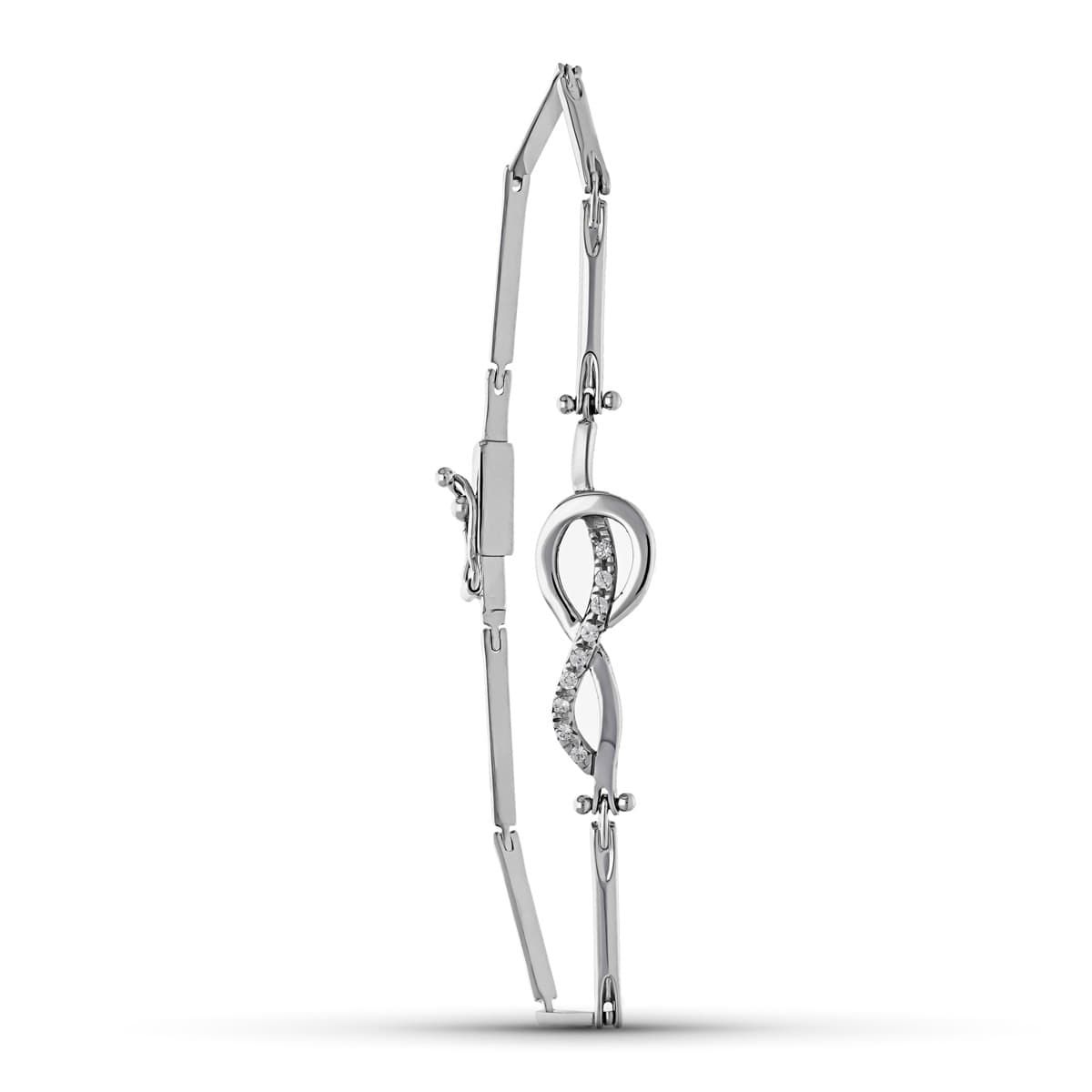 Pulsera Tramos Circonitas de oro blanco 18K