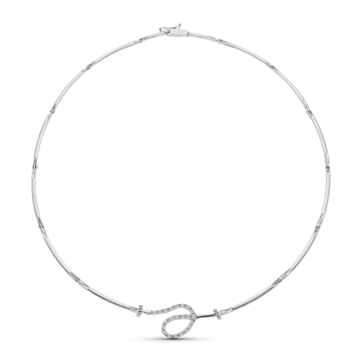 Gargantilla Motivo Circonitas de oro blanco 18K