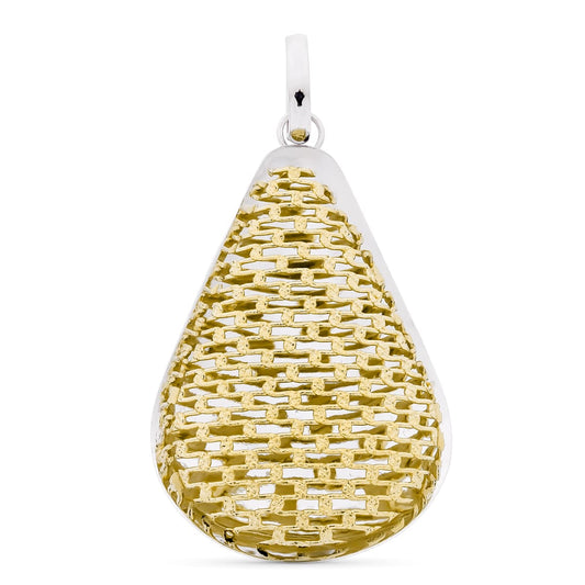 18K COLGANTE ORO BICOLOR GOTA MALLA