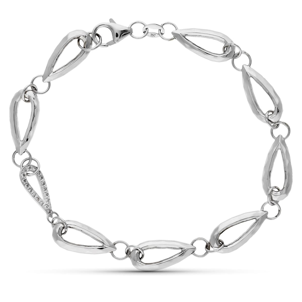 Pulsera Circonita 19,5 cm de oro blanco 18K