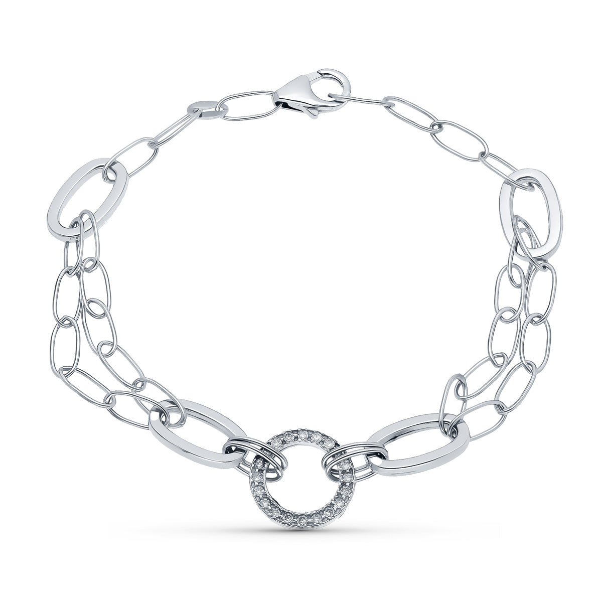 18K PULSERA ORO BLANCO 19CM