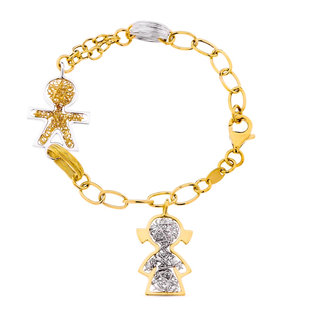 Pulsera Bicolor Niño Niña 10,50 Gr 18K