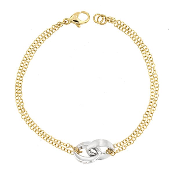 Pulsera Bicolor 19,5 cm 18K