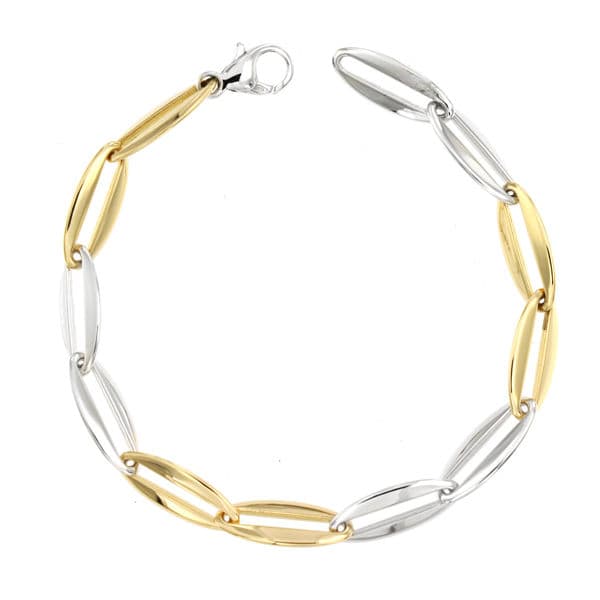 Pulsera Bicolor 20 cm 18K