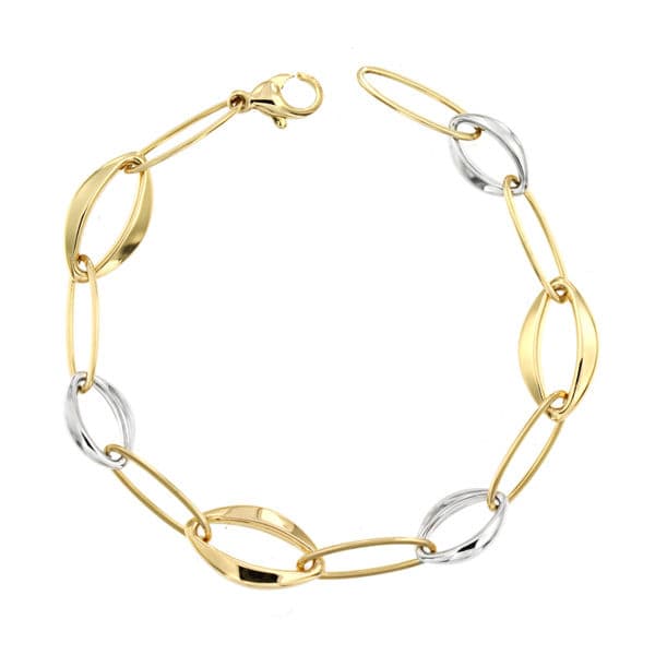 Pulsera Bicolor 19,5 cm 18K
