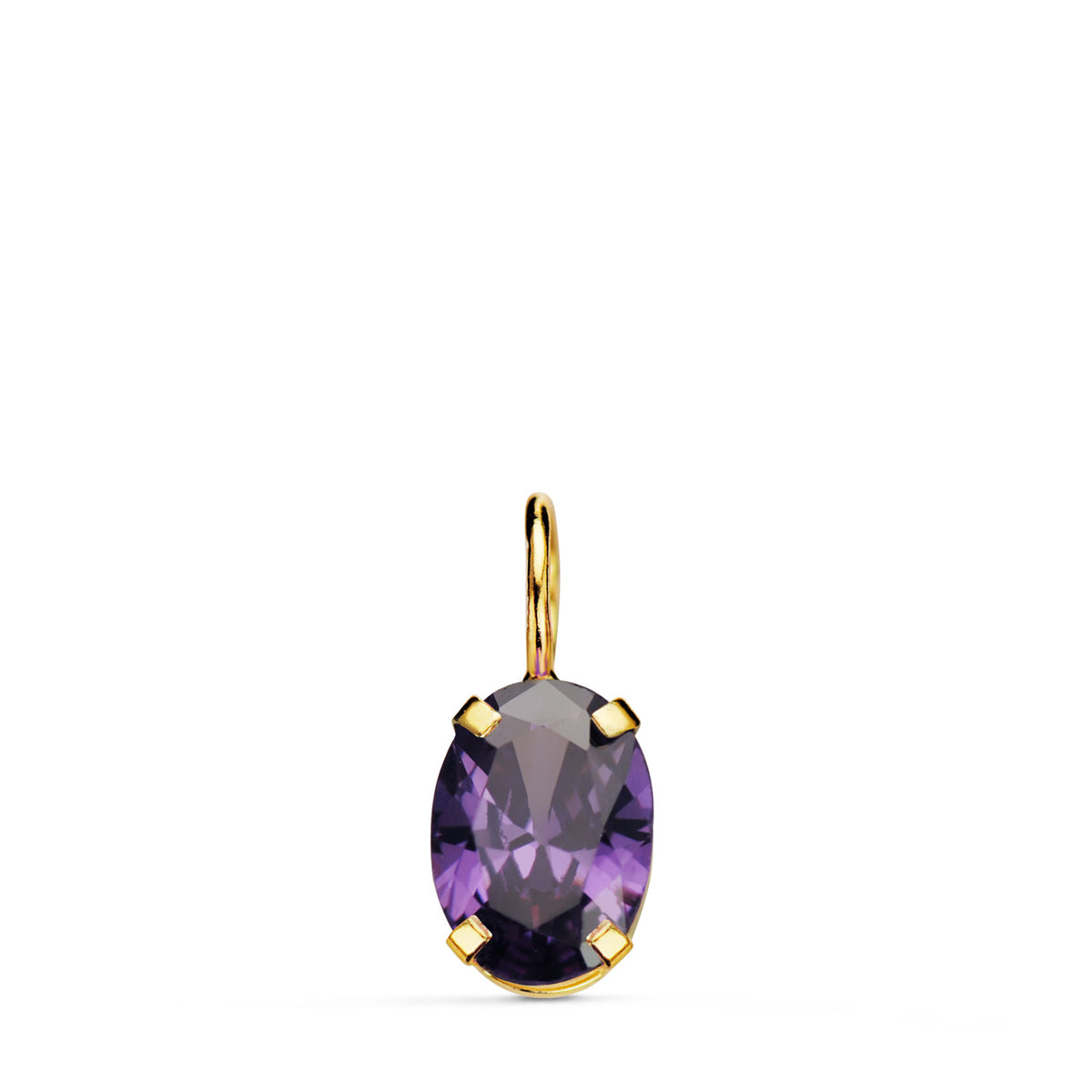 Colgante Oval Piedra Color Amatista 7 x 5 mm. de oro amarillo 18K