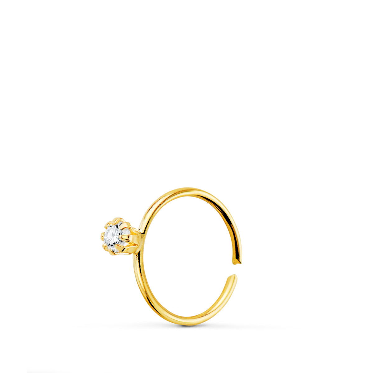 Piercing Nariz con Circonita Garras 2 mm. diámetro: 8 mm de oro amarillo 18K