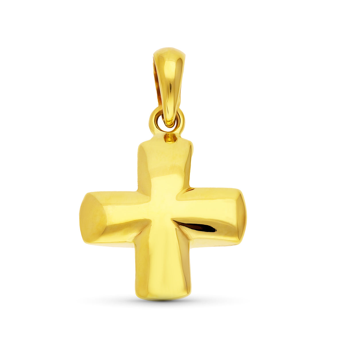 Cruz Mate y Brillo Lisa 20 x 16 mm de oro amarillo 18K