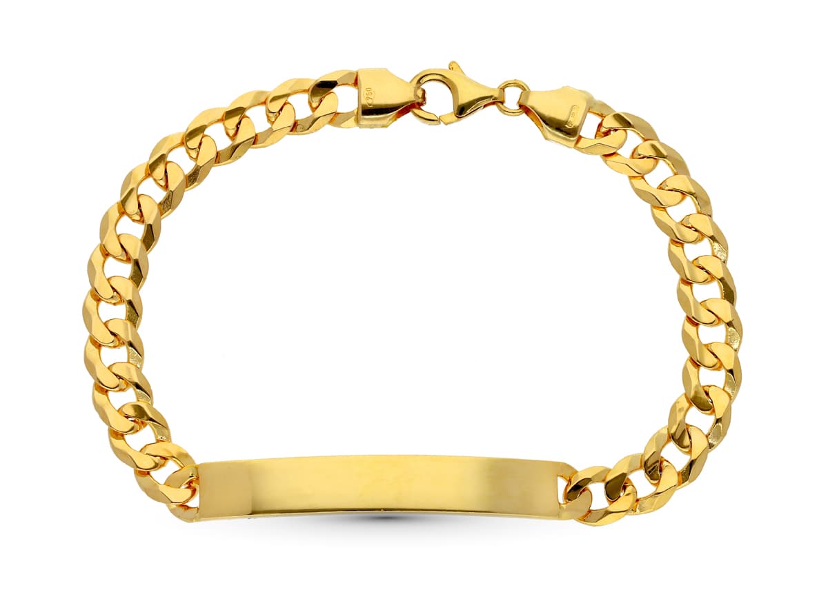 18K ESCLAVA ORO AMARILLO MACIZA 22 CM 8 MM