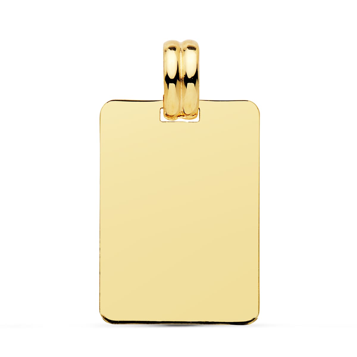 Placa Chapa Lisa en Brillo 24 x 17 mm de oro amarillo 18K