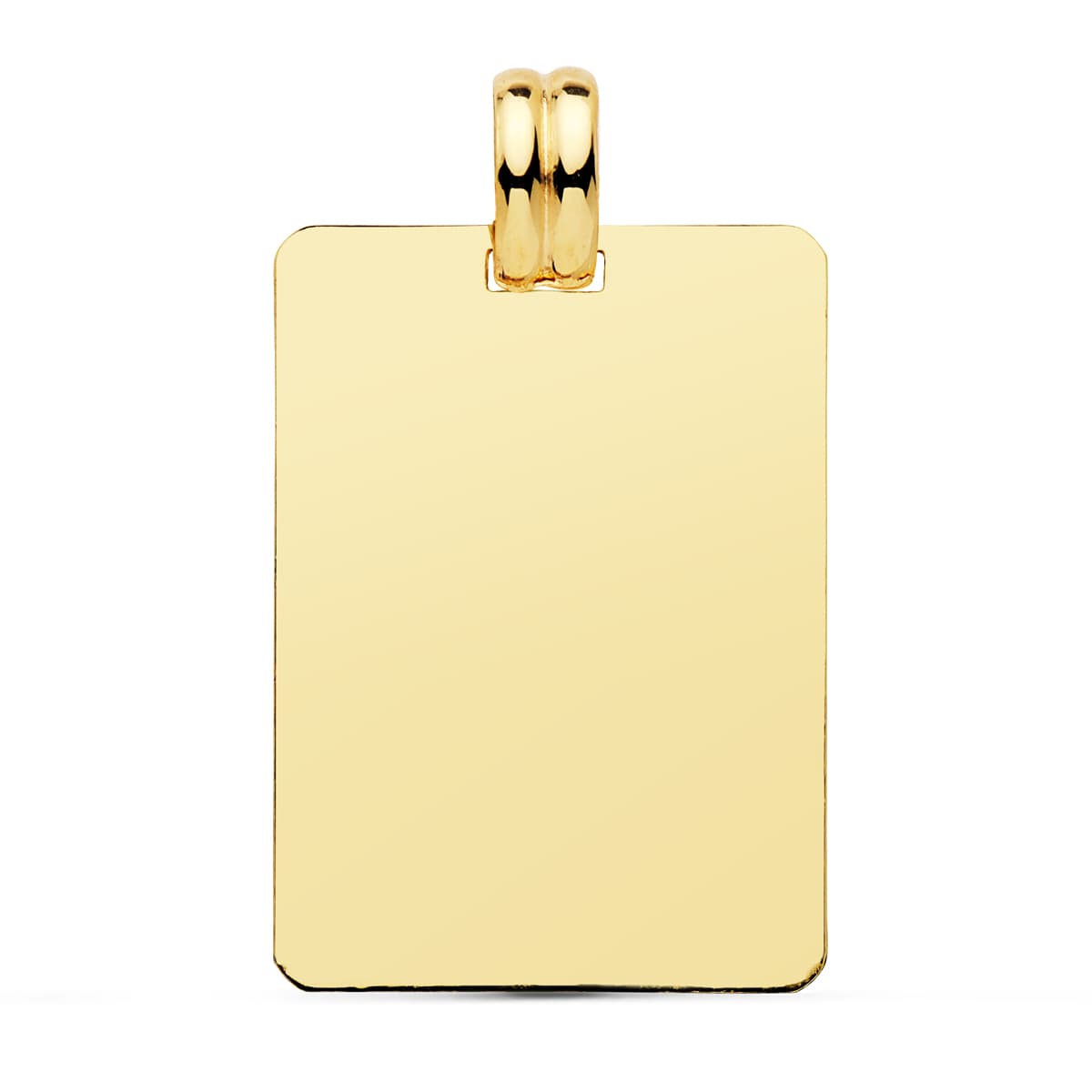 9K PLACA CHAPA ORO AMARILLO LISA 28X20 MM