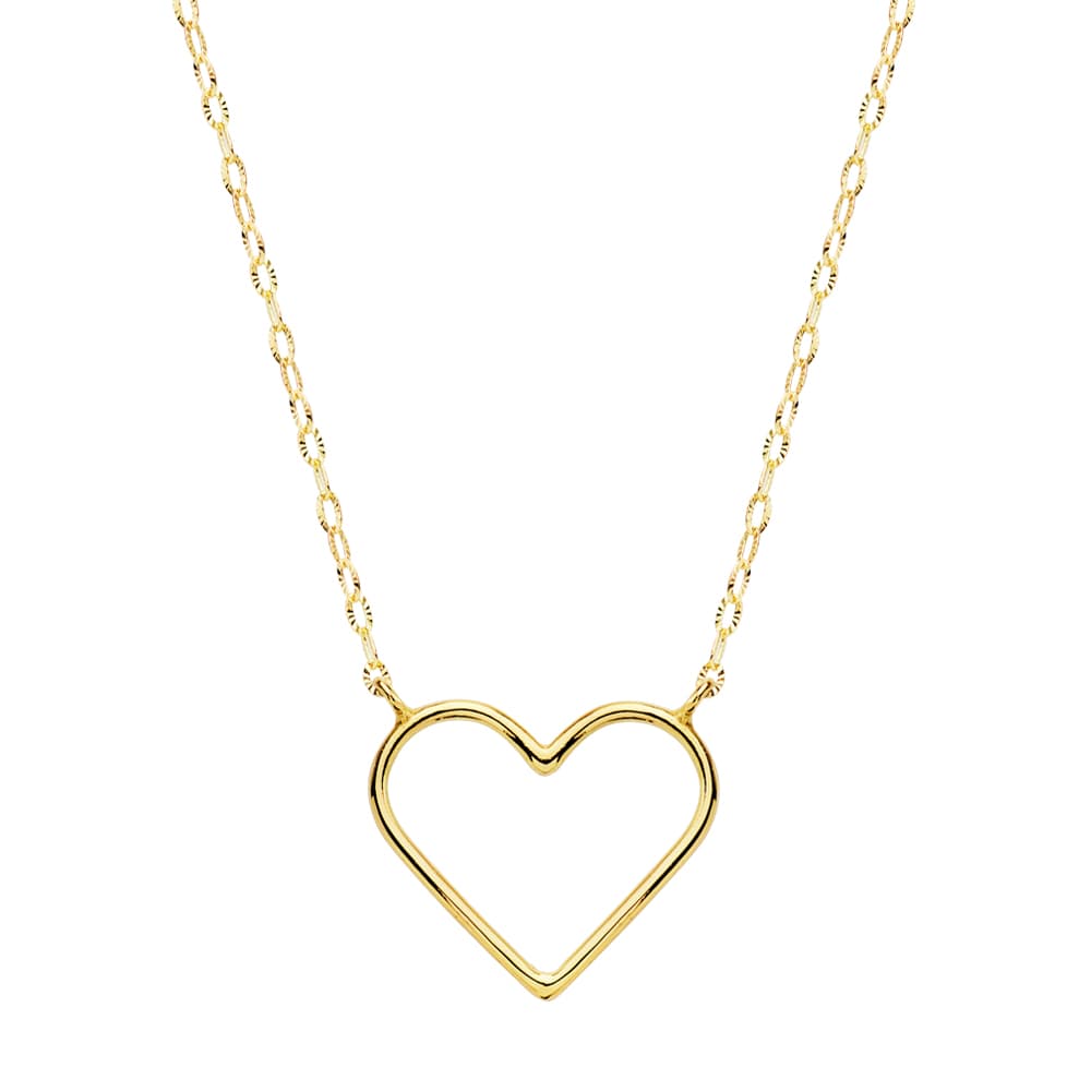 18K GARGANTILLA ORO AMARILLO CORAZONES 16X14 MM 40CM