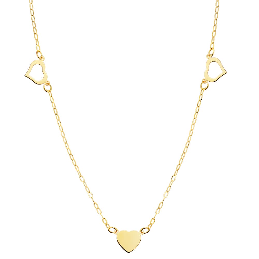 18K COLLAR ORO AMARILLO CORAZONES 7X6 MM 40CM C. AMOR