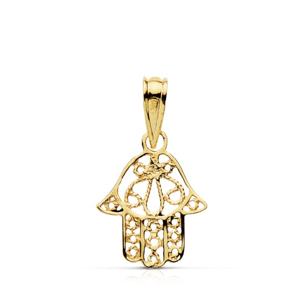 18K COLGANTE ORO AMARILLO MANO DE FATIMA 14X11 MM
