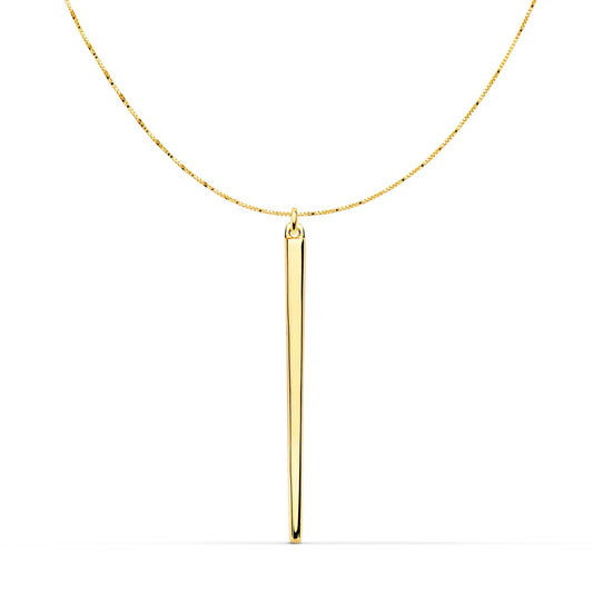 18K COLGANTE ORO AMARILLO PINCHO 30X2 MM CADENA VENECIANA 43 3CM
