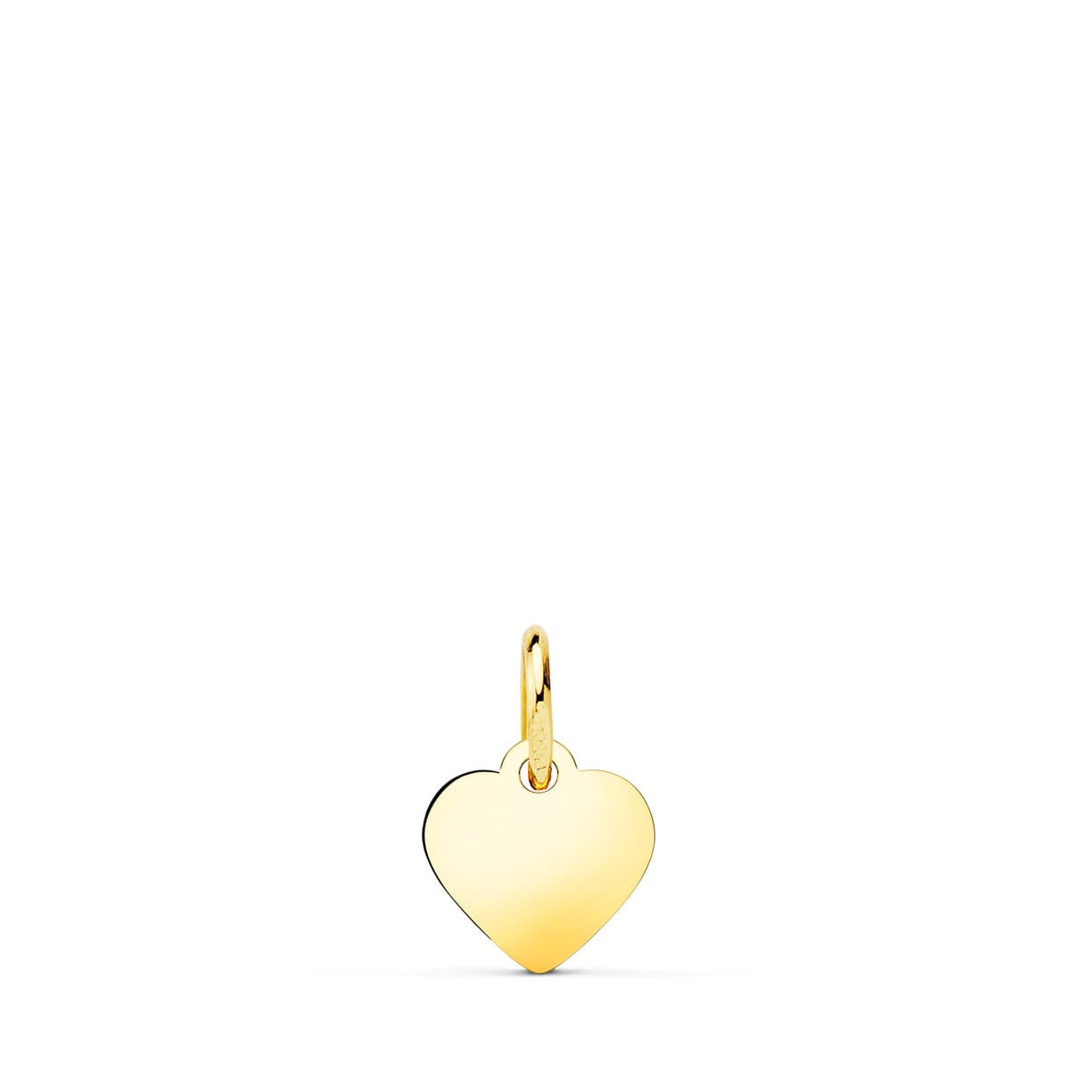 Colgante Placa Chapa Corazon Liso en Brillo 8 x 8 mm C. Amor de oro amarillo 18K