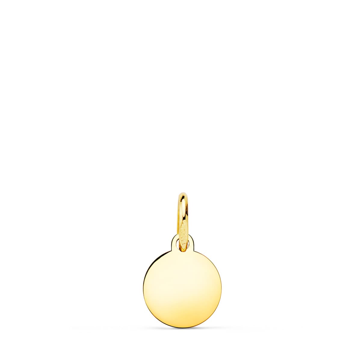 Placa Chapa Disco Liso en Brillo 8 mm de oro amarillo 18K