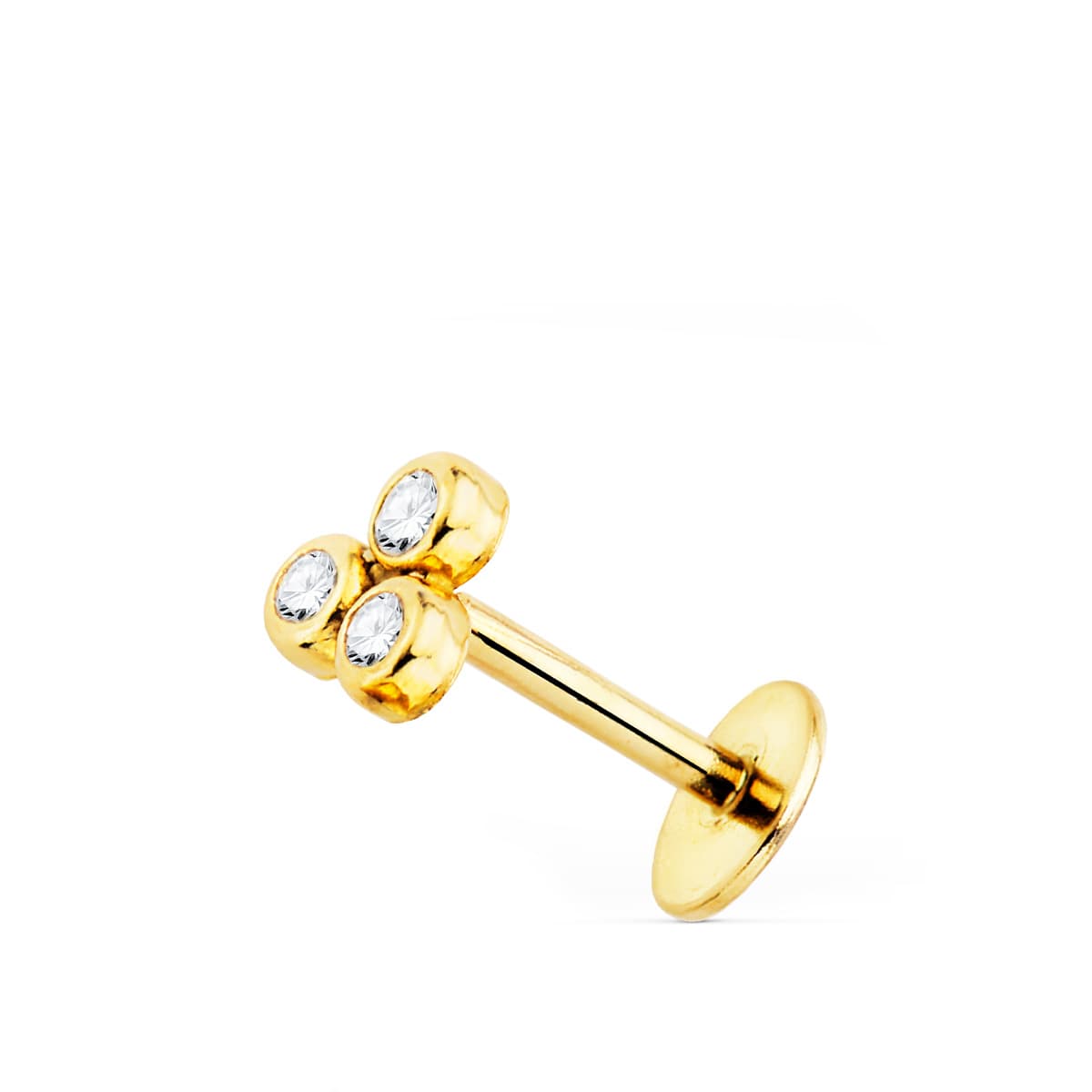 Piercing Oreja Triangulo con Circonita 5 x 3,5 mm ( Unidad ) de oro amarillo 18K