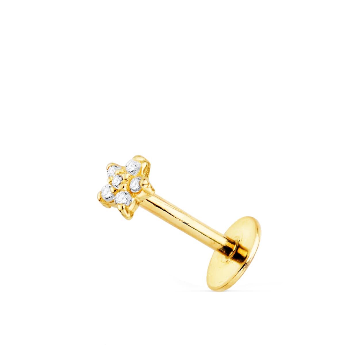 Piercing Oreja Estrella con Circonita 3,5 x 3,5 mm ( Unidad ) de oro amarillo 18K