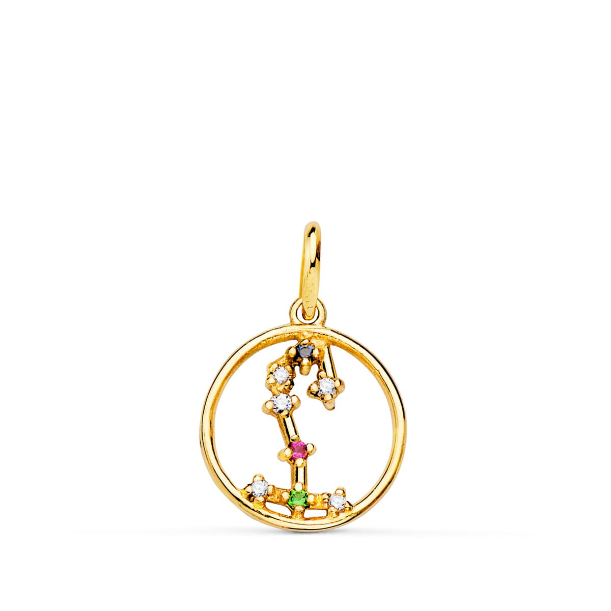 Horoscopo Escorpio Constelaciones Circonita 12 mm de oro amarillo 18K