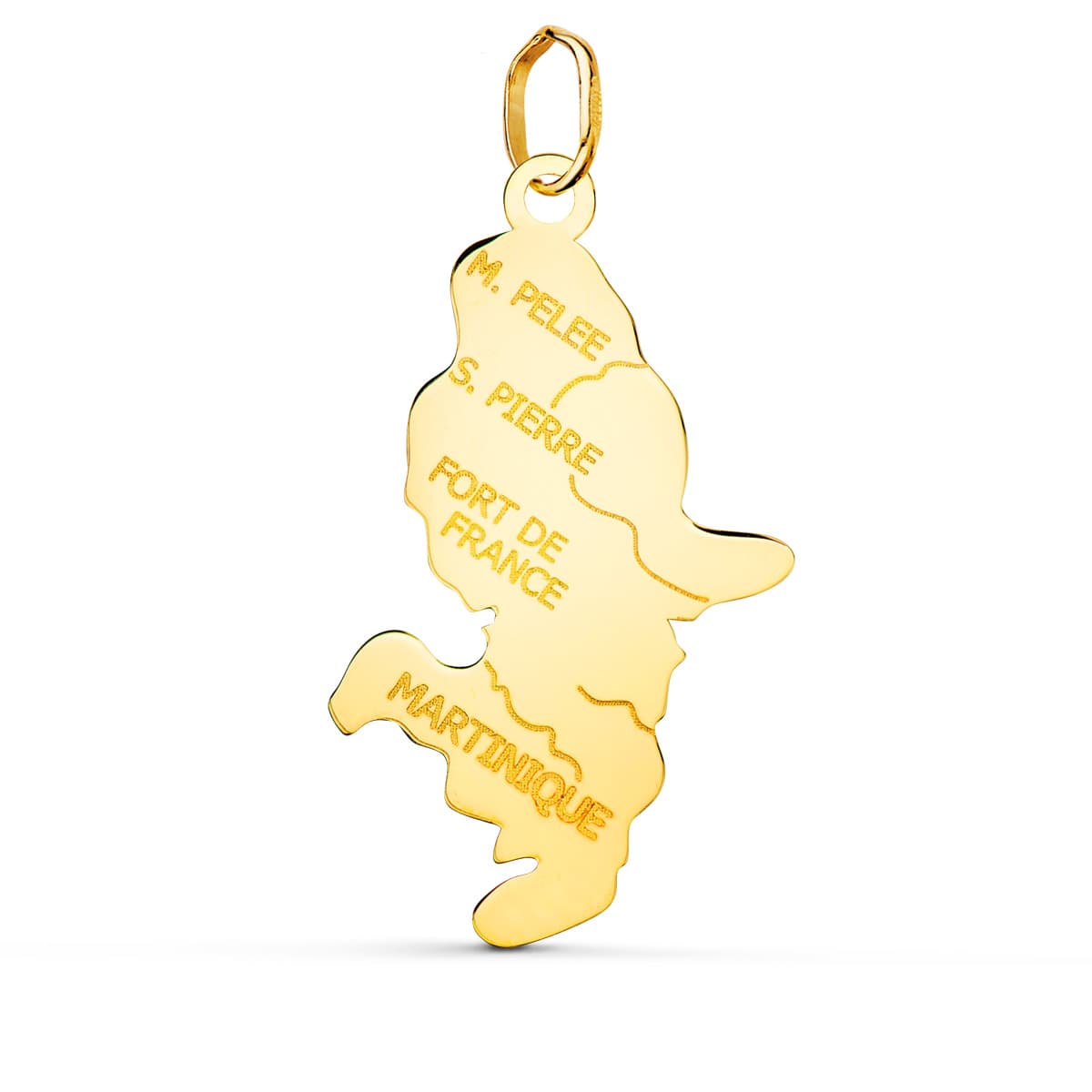Colgante Isla Martinica 28 x 15 mm de oro amarillo 18K