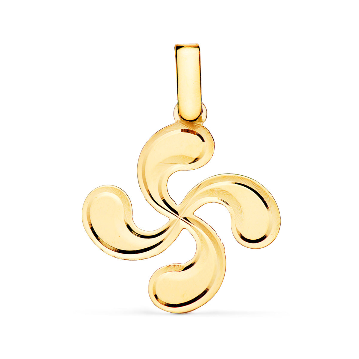 Colgante Lauburu Diamantado 23 x 20 mm de oro amarillo 18K