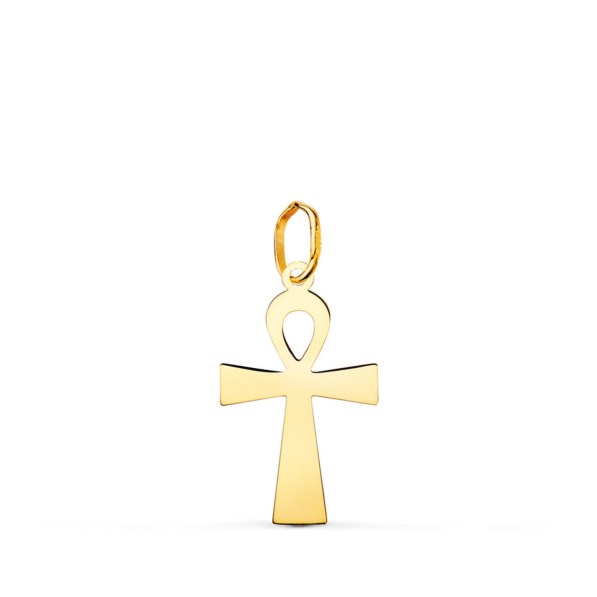 Colgante Brillo Cruz de la Vida Egipcia 18 x 10 mm Amuleto Egipcio Ankh de oro amarillo 18K