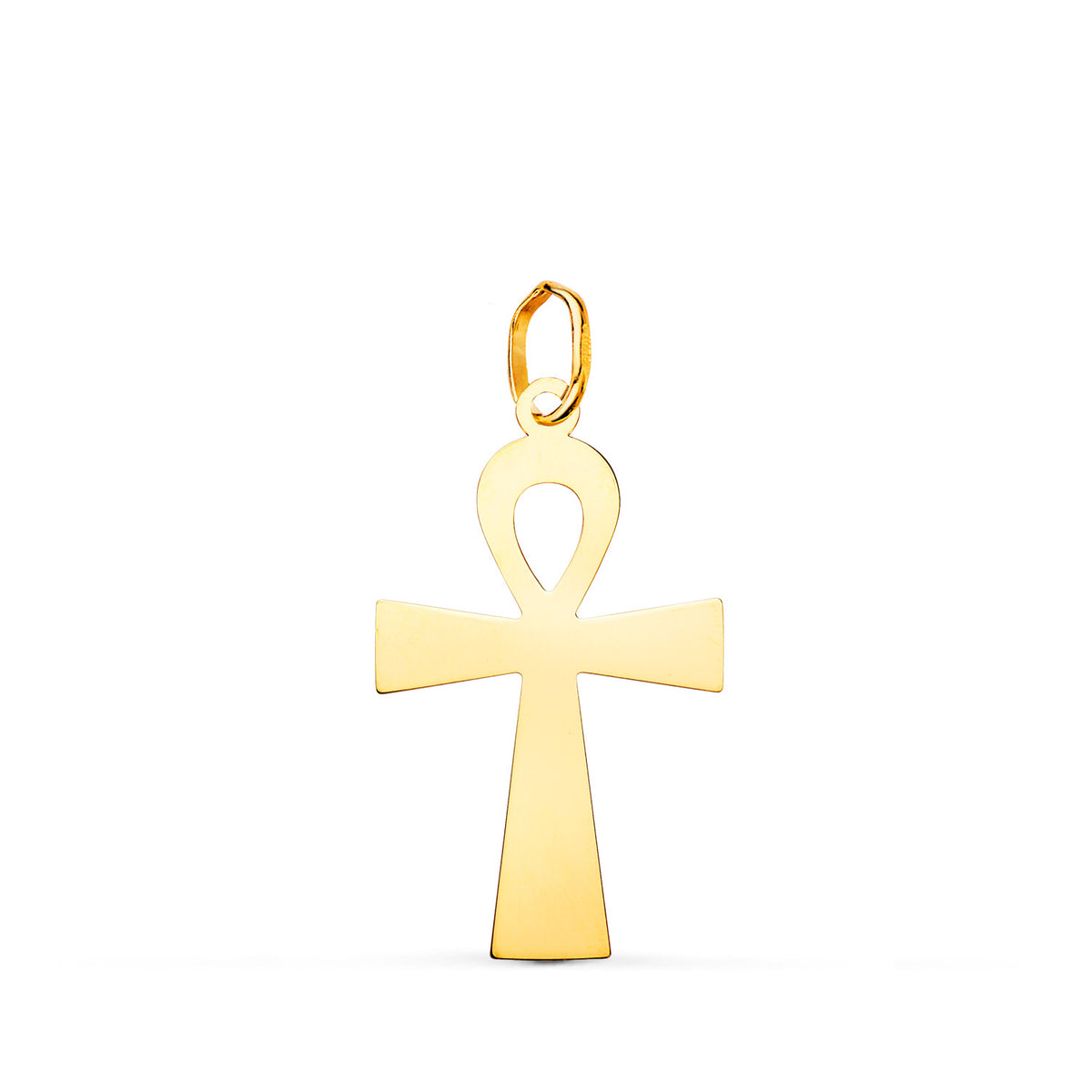 Colgante Brillo Cruz de la Vida Egipcia 22 x 13 mm Amuleto Egipcio Ankh de oro amarillo 18K