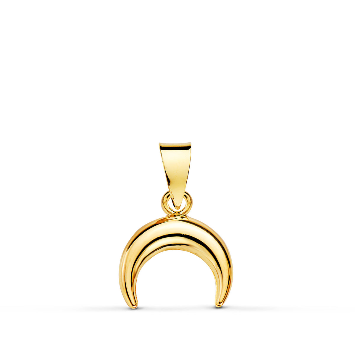 Colgante Cuerno Mini Brillo 10 x 9 mm de oro amarillo 18K