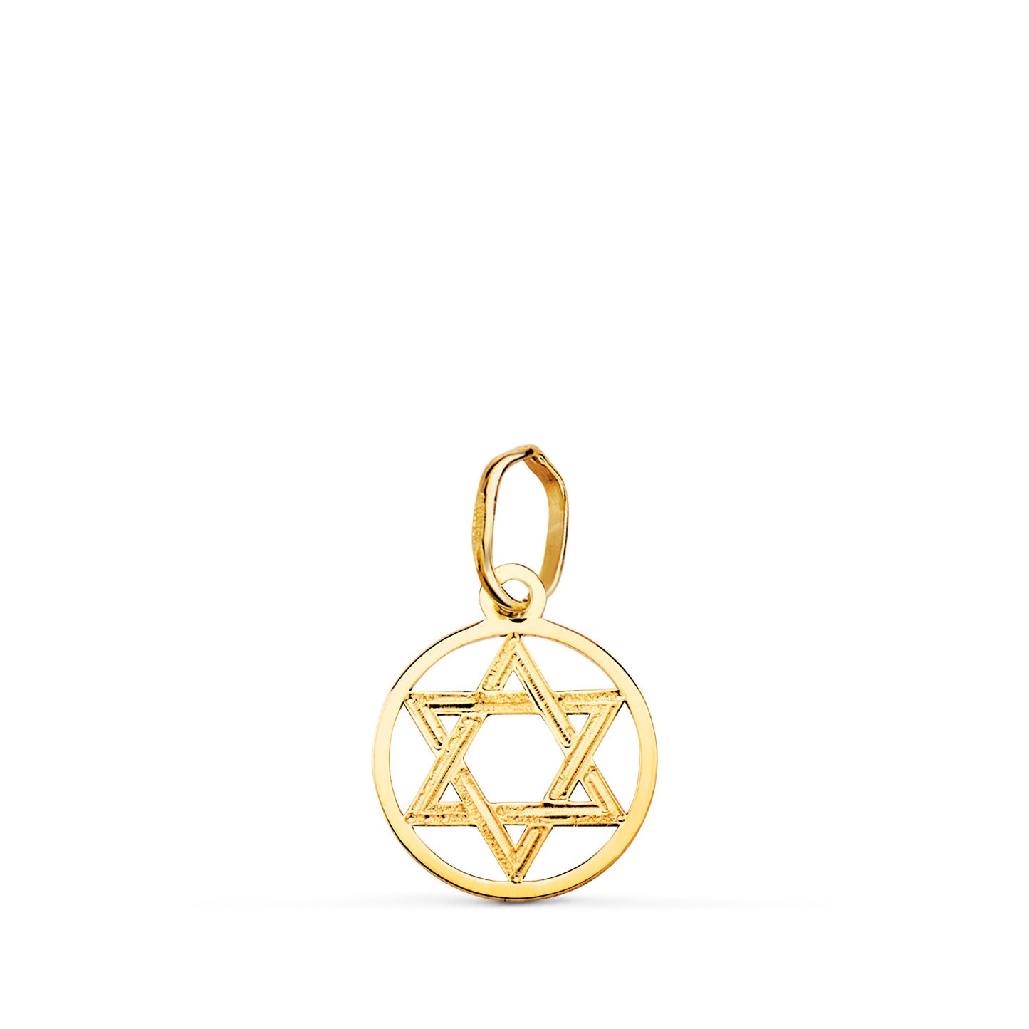 Colgante Amuleto Estrella de David Mini 10 mm de oro amarillo 18K
