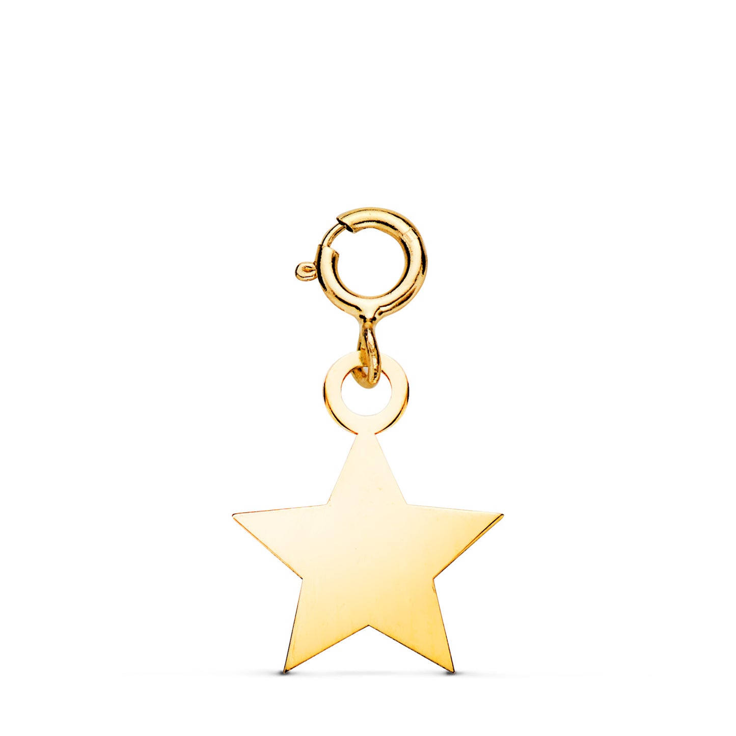 Colgante Estrella 12 x 10 mm con Reasa de 4,5 mm de oro amarillo 18K