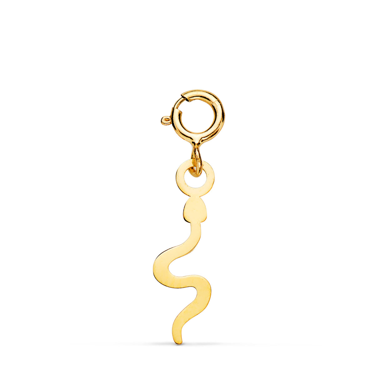 Colgante Serpiente 14 x 4 mm con Reasa de 4,5 mm de oro amarillo 18K