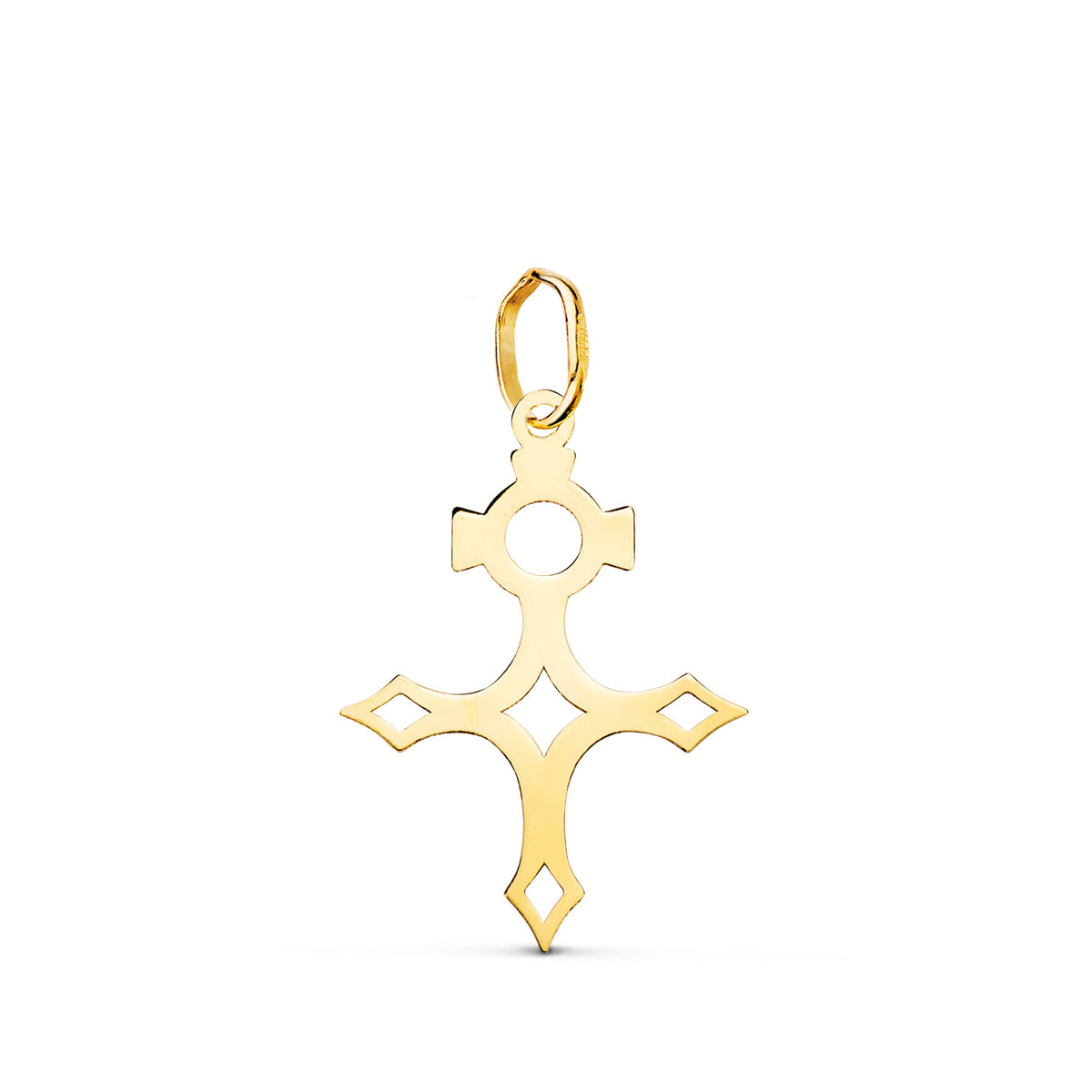 Colgante Cruz del Sur Silueta en Brillo. 22 x 15 mm de oro amarillo 18K