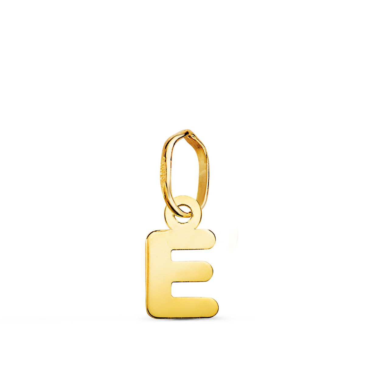 Colgante Letra " E " Brillo. 8,2 x 4,6 mm de oro amarillo 18K