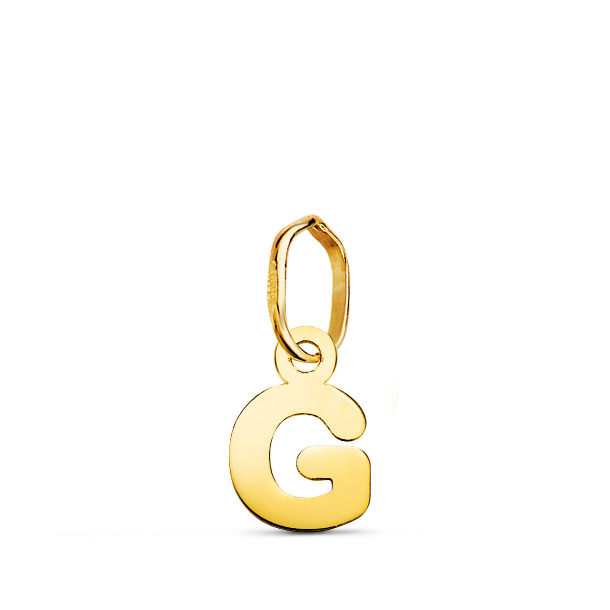 Colgante Letra " G " Brillo. 8,3 x 5,5 mm de oro amarillo 18K