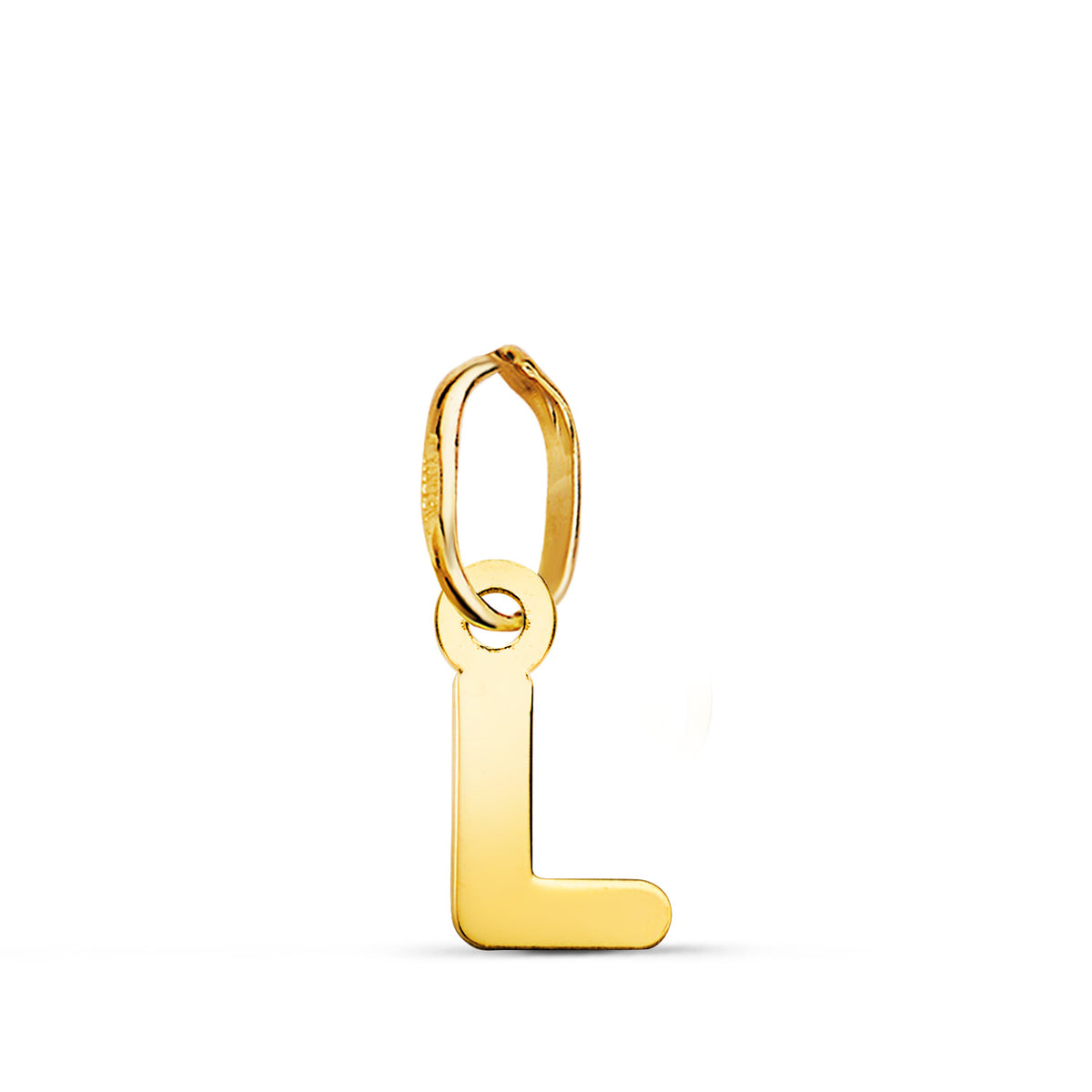 Colgante Letra " L " Brillo. 8 x 4,3 mm de oro amarillo 18K