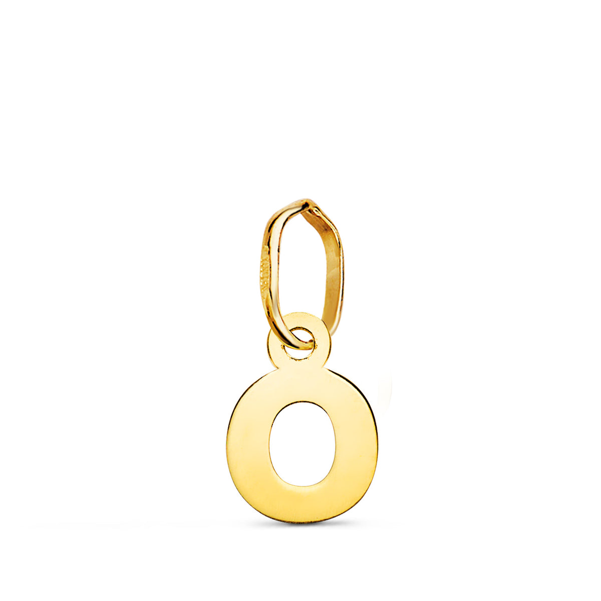 Colgante Letra " O " Brillo. 8,3 x 5,8 mm de oro amarillo 18K