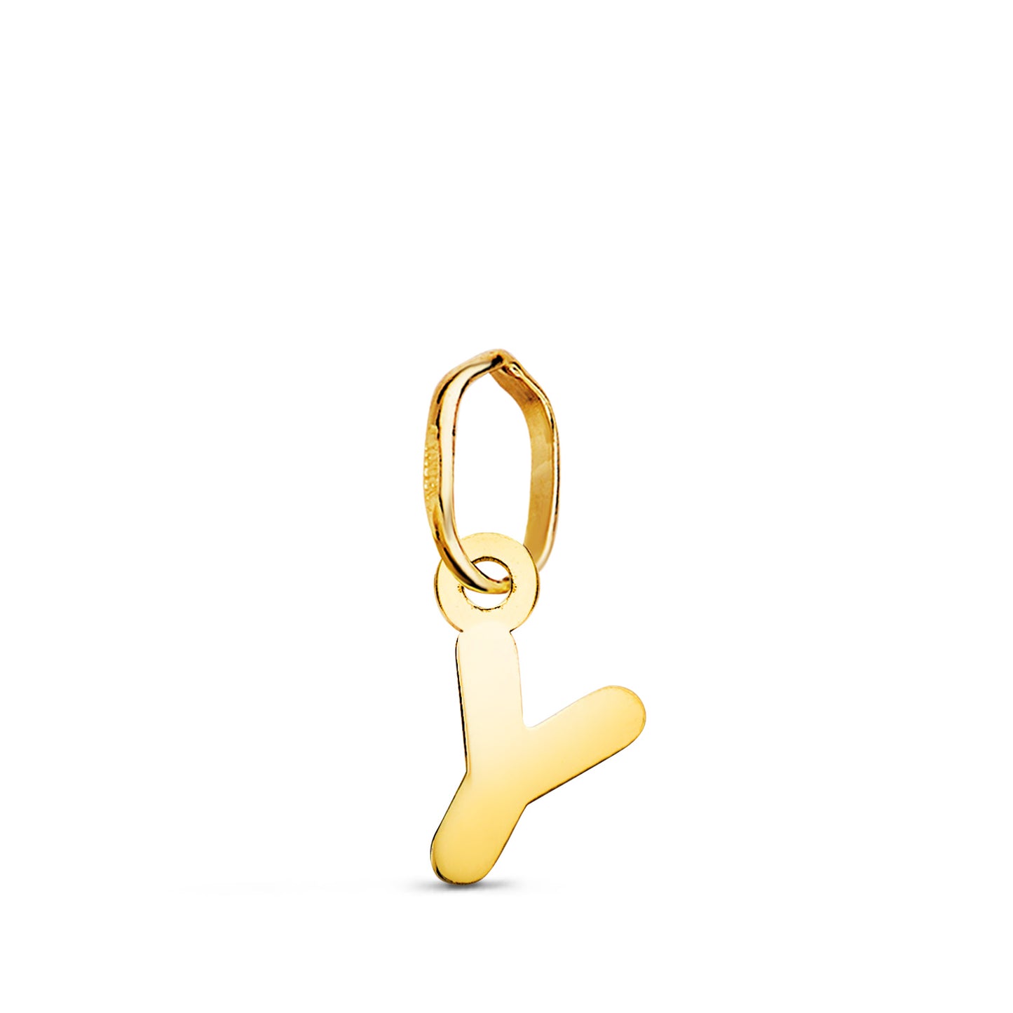 Colgante Letra " y " Brillo. 8,3 x 4 mm de oro amarillo 18K