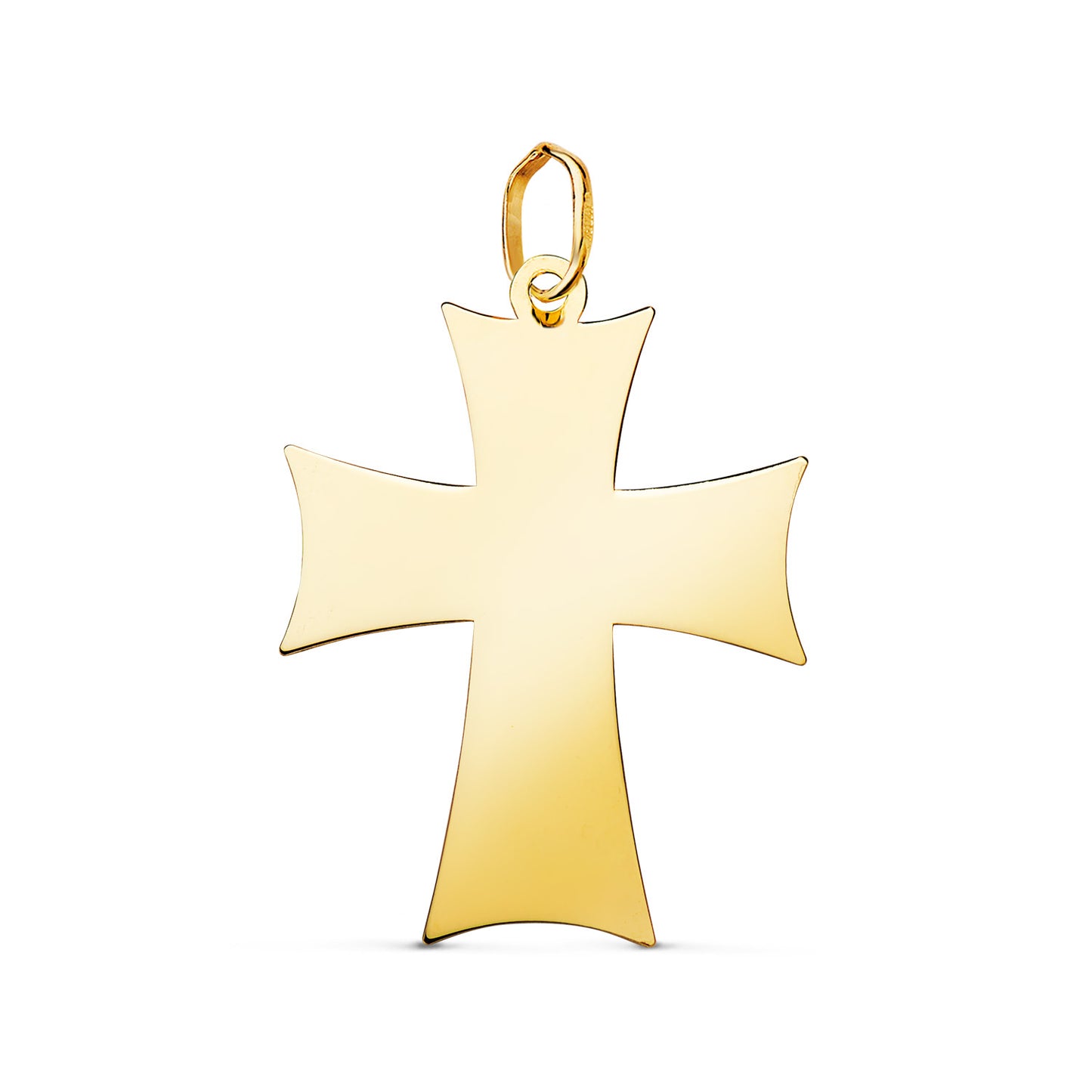 18K COLGANTE ORO AMARILLO CRUZ EN BRILLO. MEDIDA: 26,5 X 20 MM