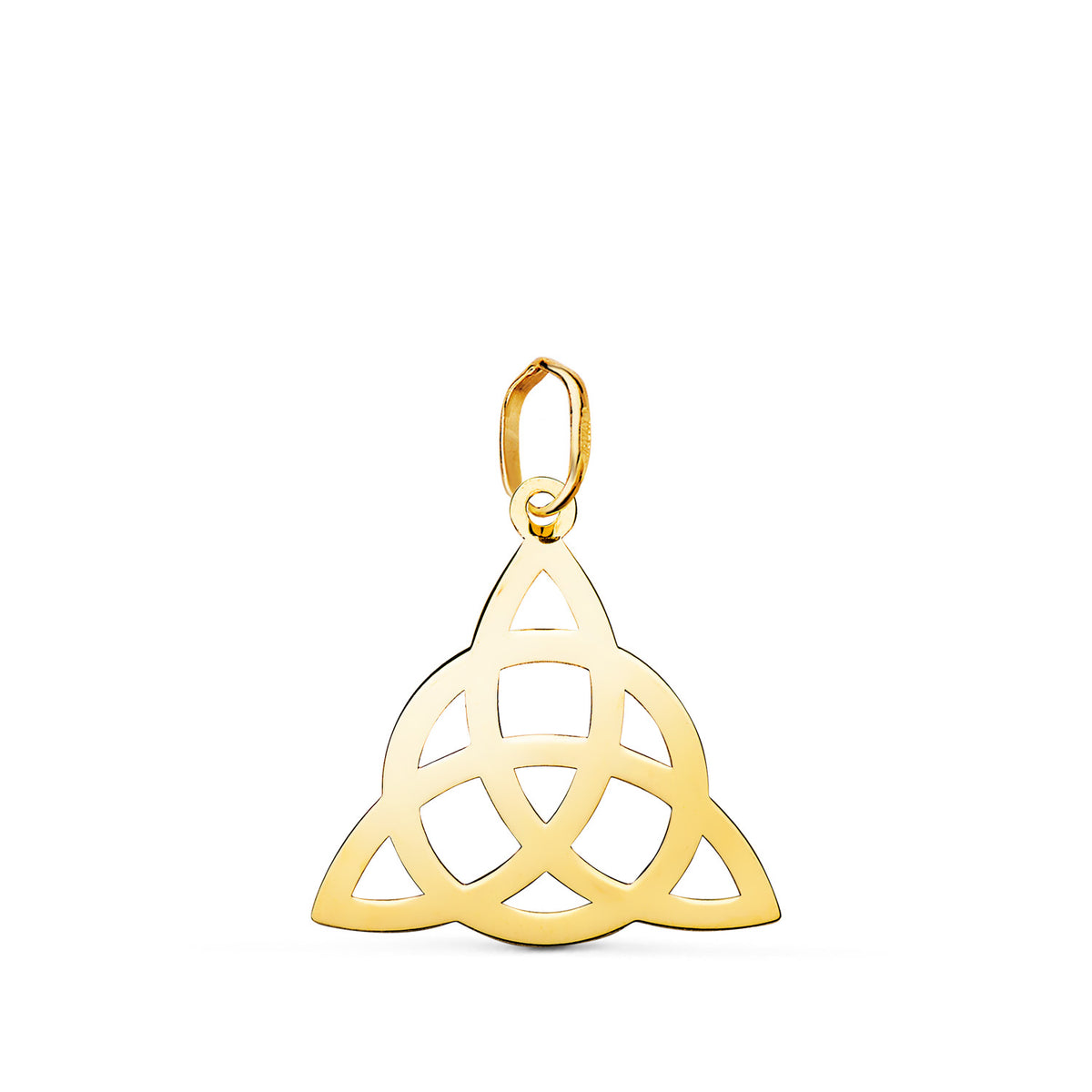 Colgante Simbolo de la Trinidad en Brillo. Medida: 18 x 17 mm de oro amarillo 18K