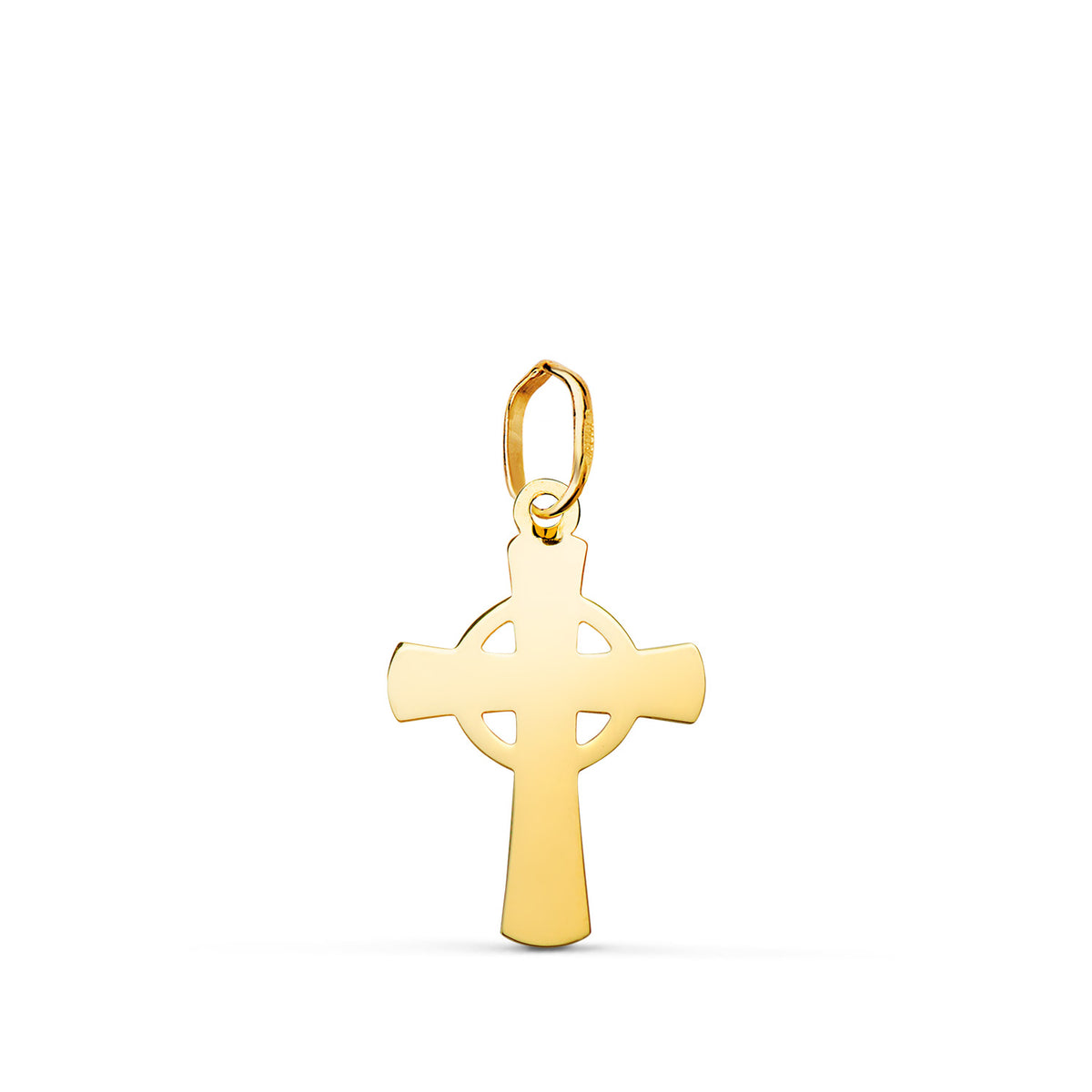 Colgante Cruz Celta en Brillo. Medida: 18 x 11,5 mm de oro amarillo 18K