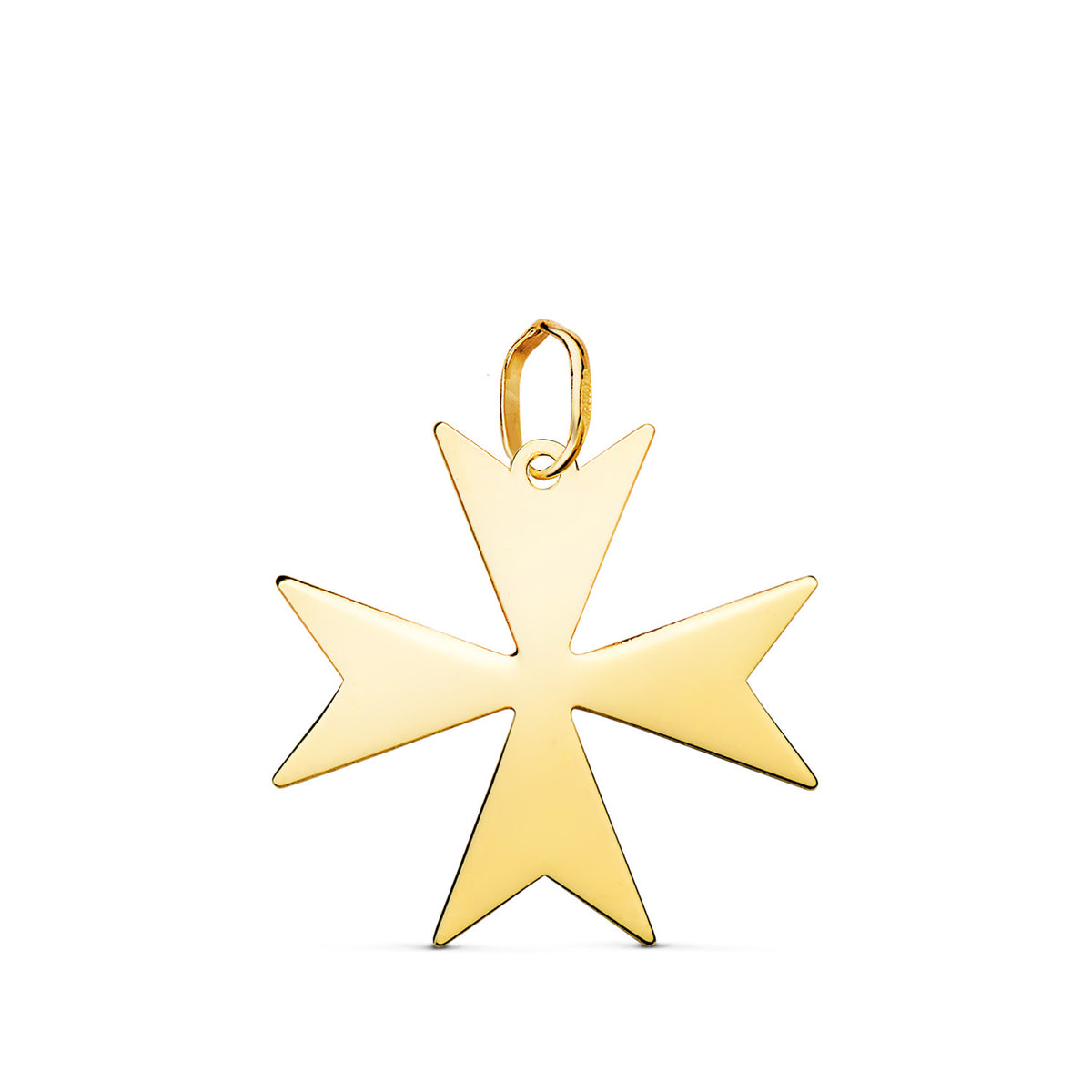 Colgante Cruz de Malta en Brillo. Medida: 20 x 20 mm de oro amarillo 18K
