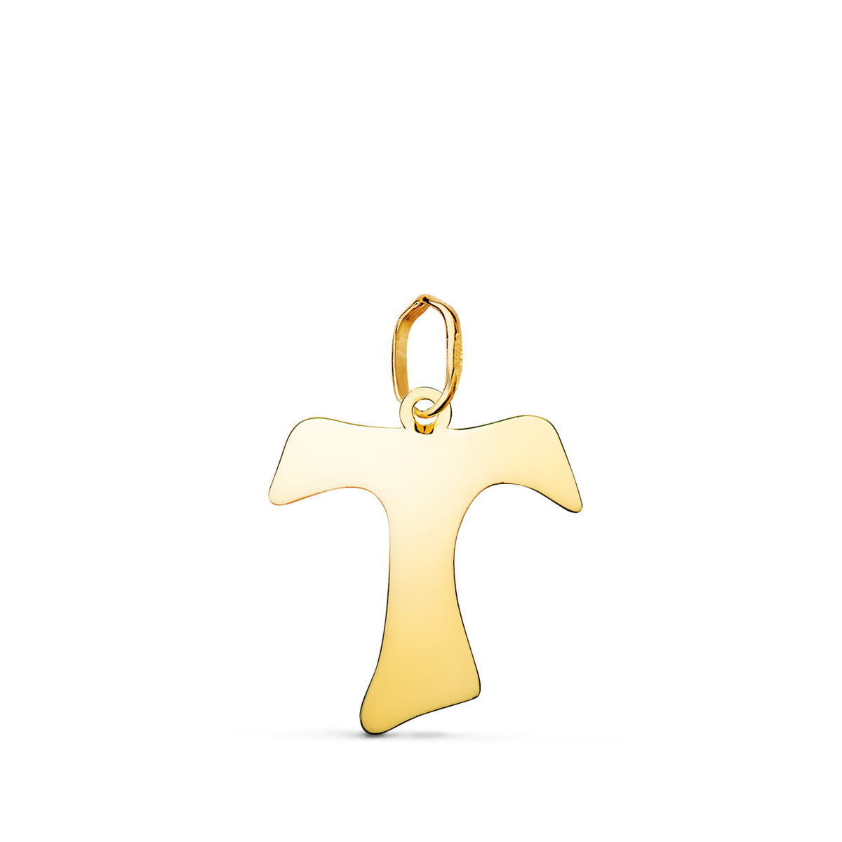 Colgante Cruz Tau de San Francisco en Brillo. Medida: 17 x 14,5 mm de oro amarillo 18K