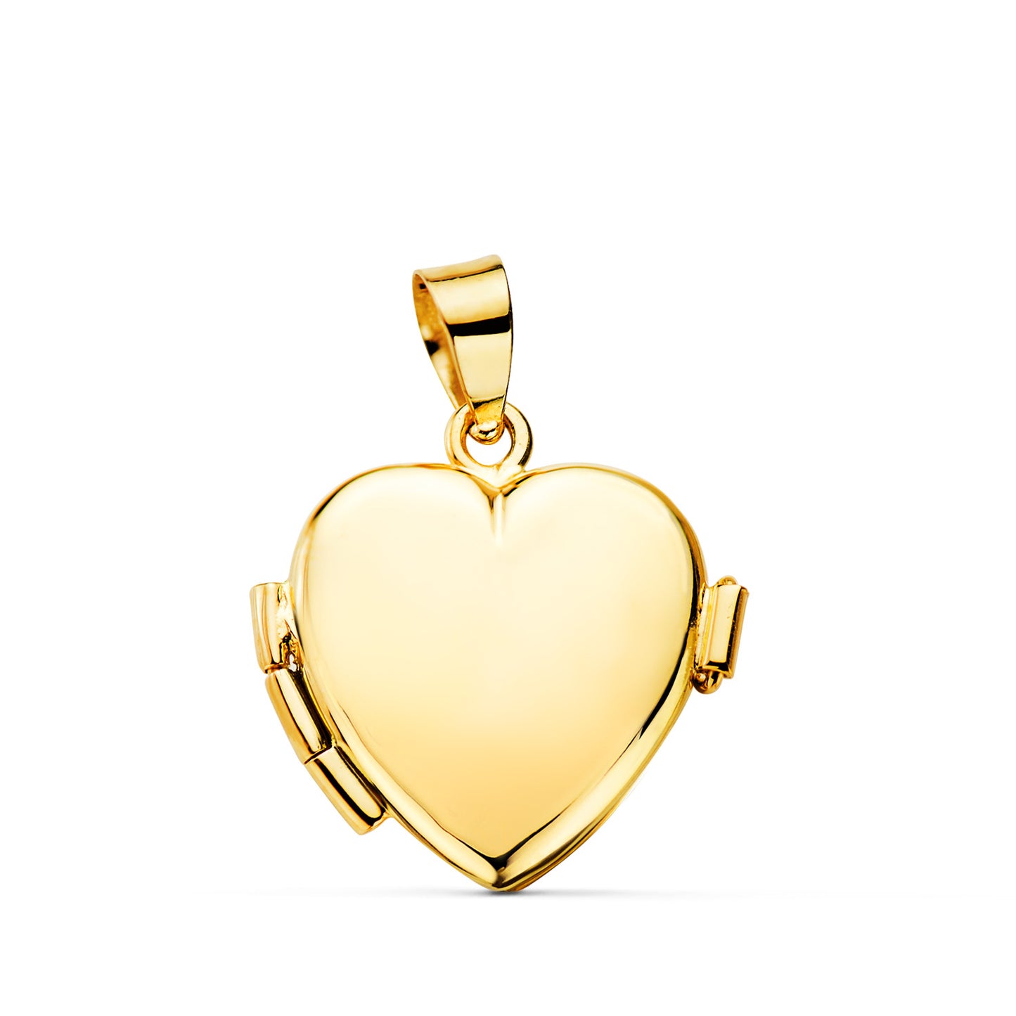 18K GUARDAPELO DIJE PORTAFOTOS ORO AMARILLO CORAZON LISO. MEDIDA: 16 X 14 MM C. AMOR