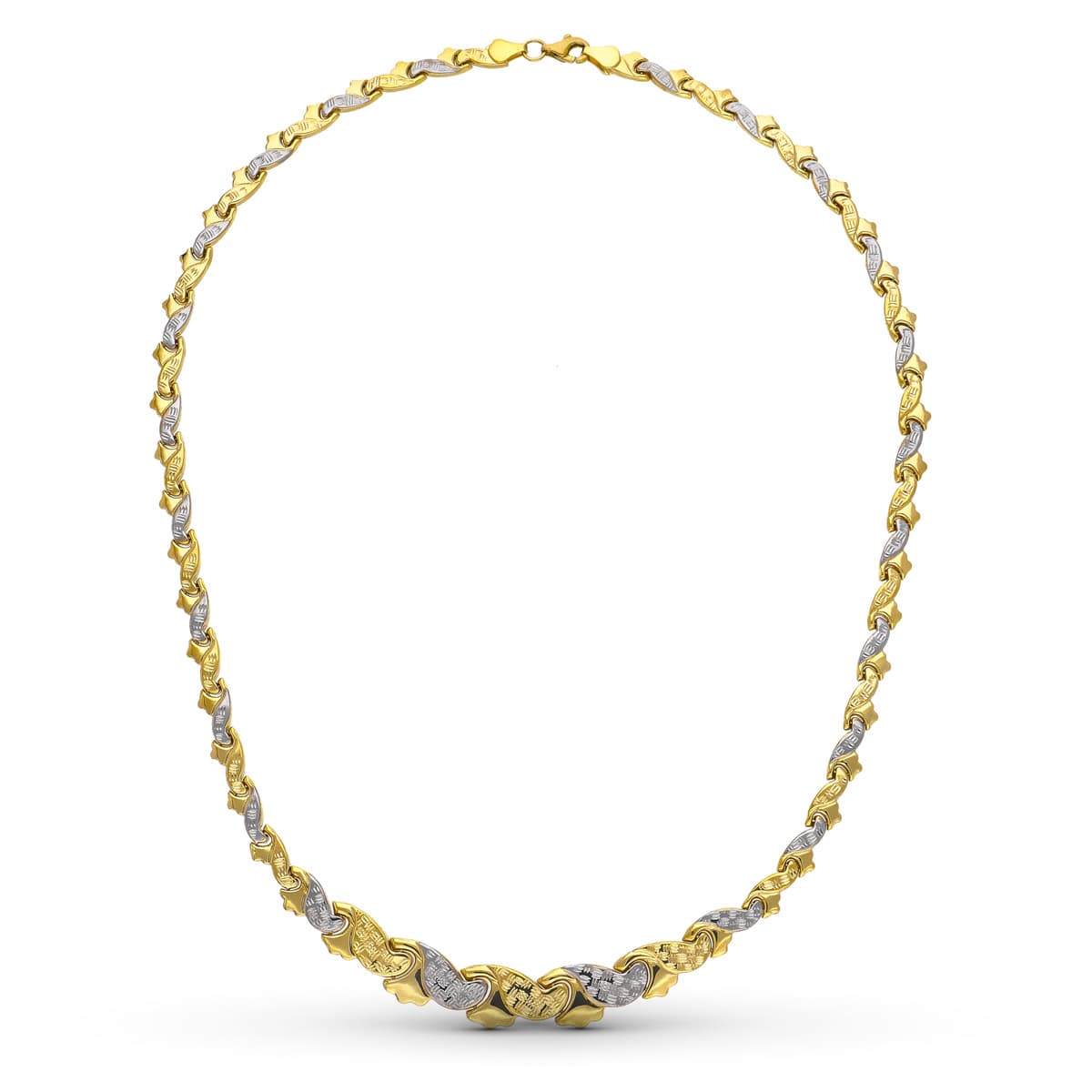 18K GARGANTILLA ORO BICOLOR ESTAMPADA