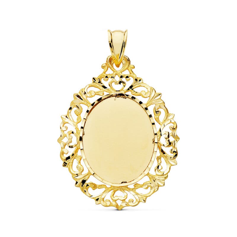 Placa Chapa Cerco Calado 40 x 30 mm de oro amarillo 18K