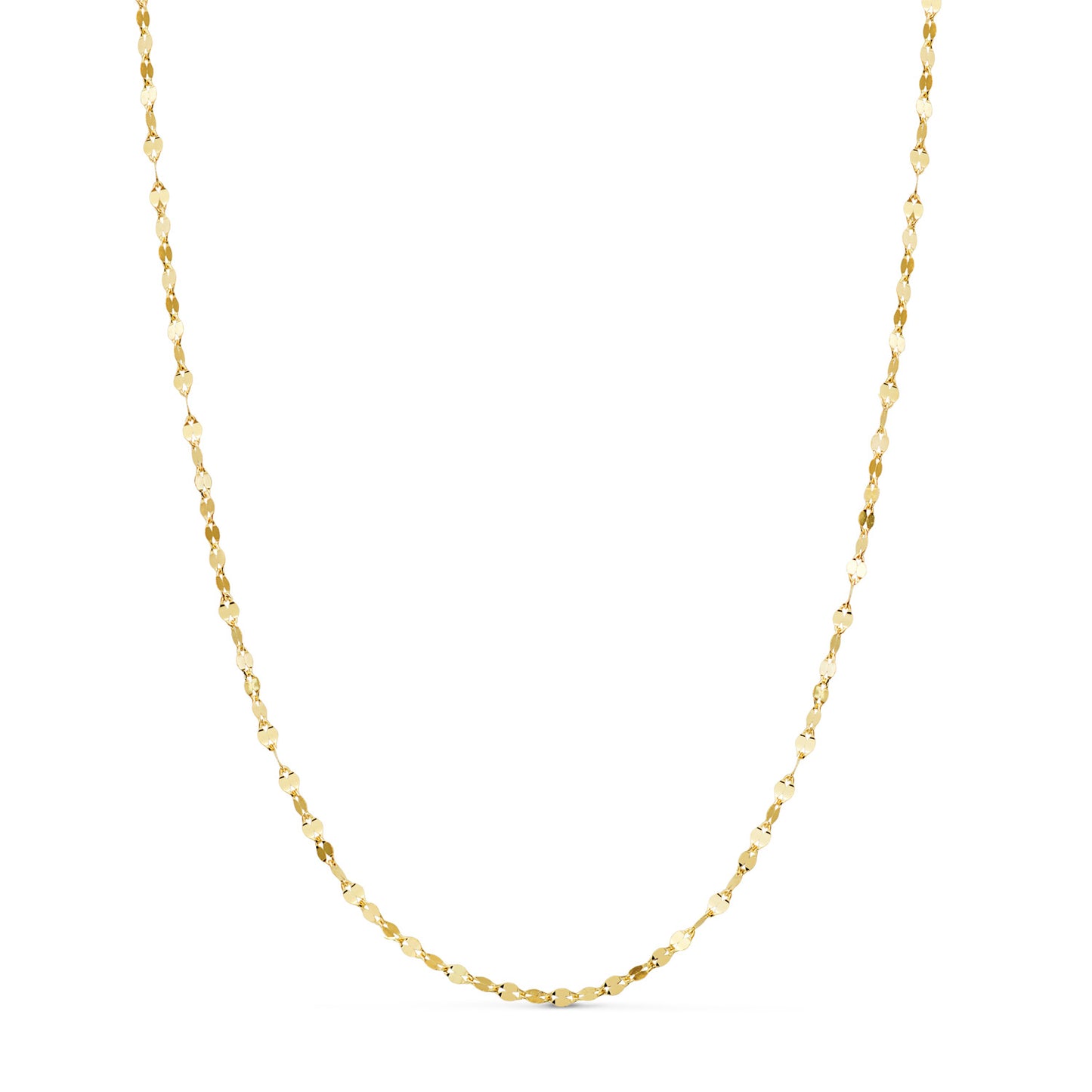 18K CADENA ORO AMARILLO MACIZA DIAMANTADA BRILLO. ANCHO: 2 MM. LARGO: 45 CM. CIERRE REASA