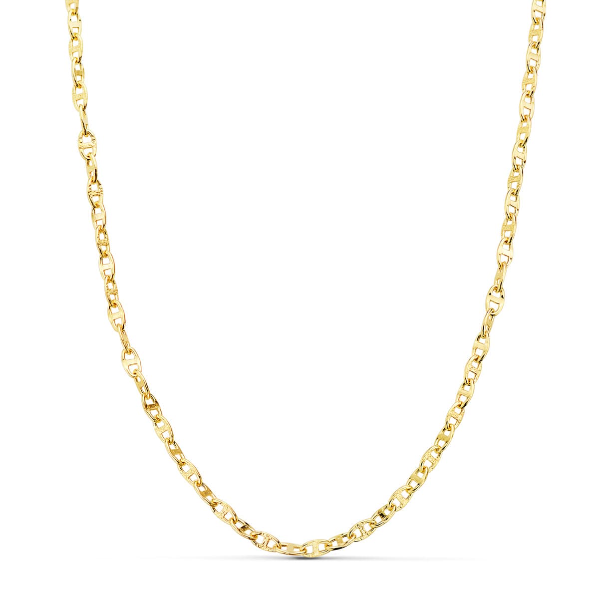 Cadena Ancla Hueca Largo 50 cm Ancho 2,5 mm de oro amarillo 18K